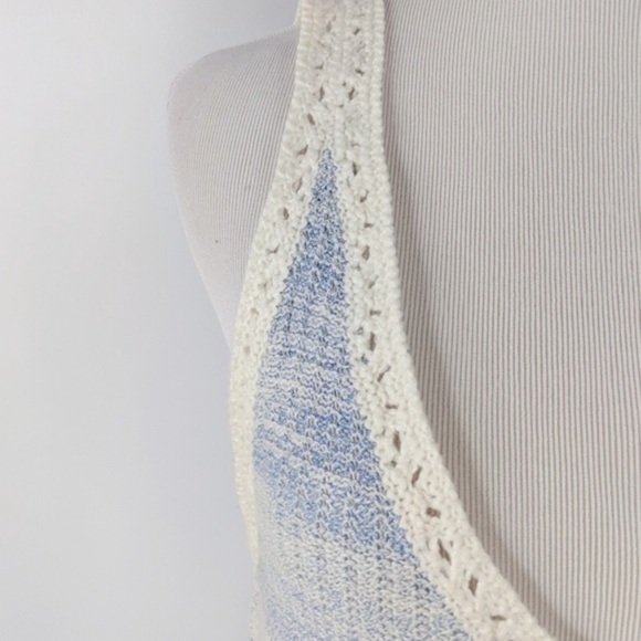 Anthro Moth Blue Spacedye Sleeveless Tunic Sweater - Picture 8 of 8